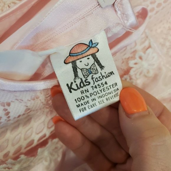 Girls Circle Pageant Party Dress Light Pink Lace‎ - Picture 10 of 11